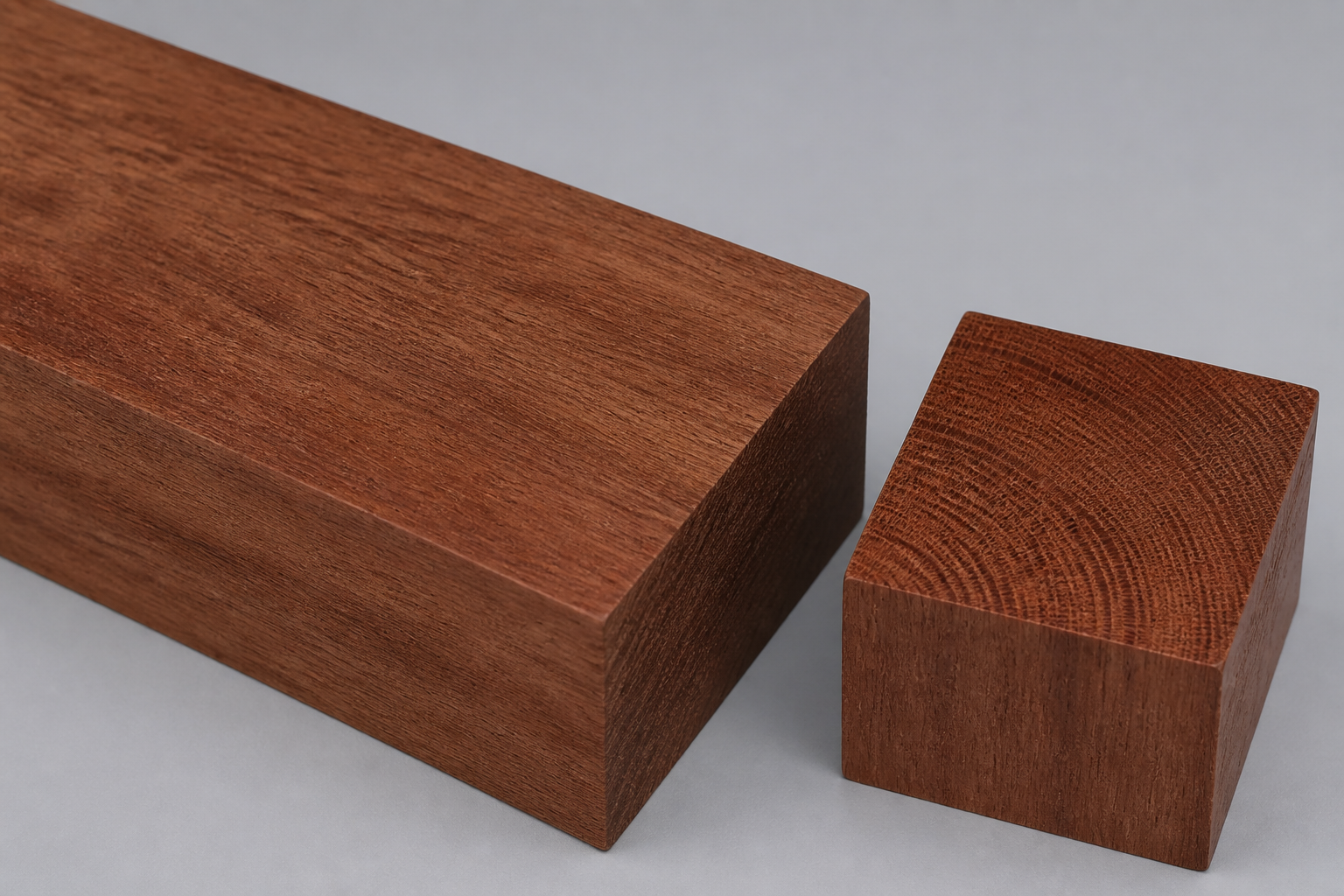 Grey Box wood board and end-grain sample showing pale yellow-brown timber